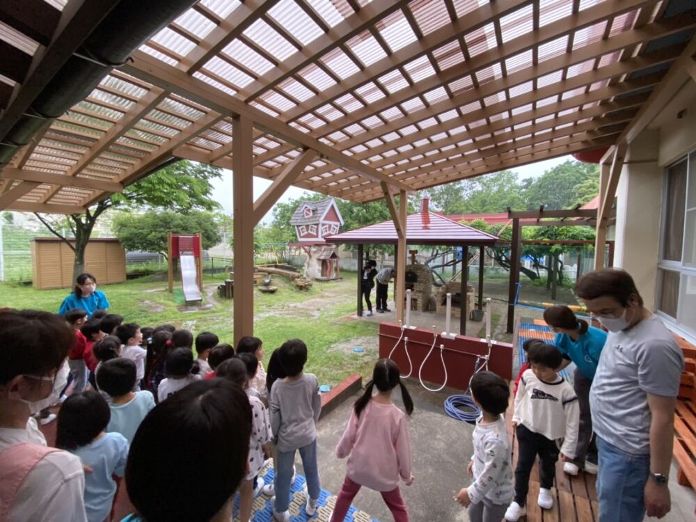 安野こども園様ピザ窯火入れ式